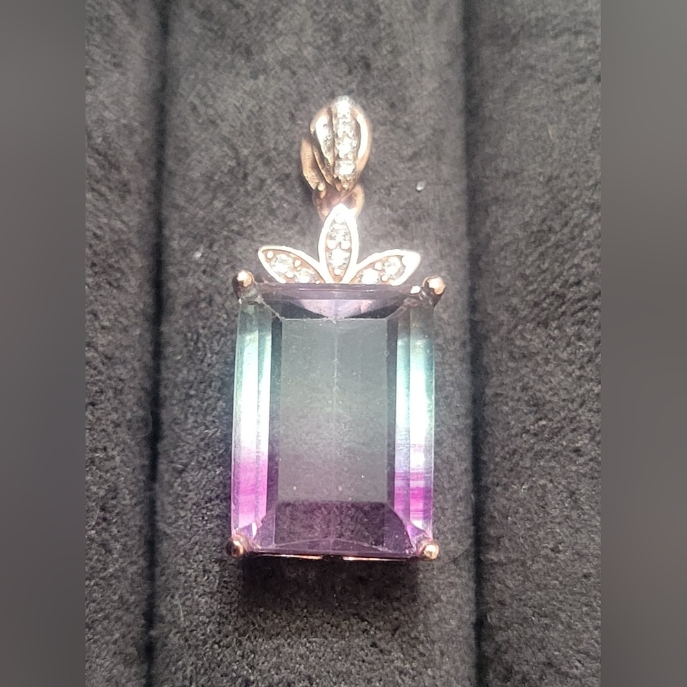 Rose Gold Fluorite Pendant